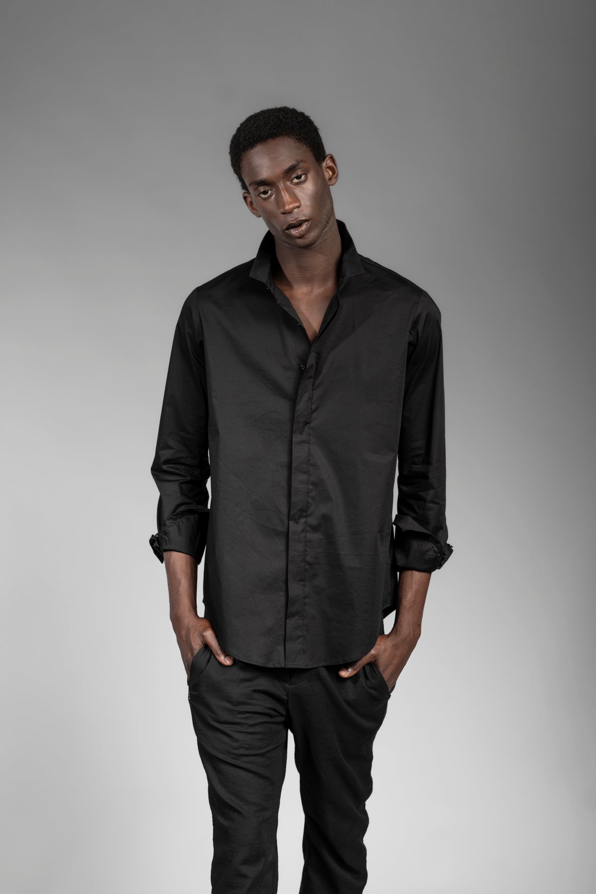 Black designer Katana shirt for men