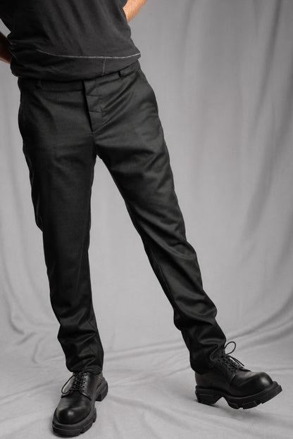 eigensinnig wien | Gropius | Elegante schwarze Anzugshose für Herren in Regular Fit aus hochwertiger Woll-Flanell