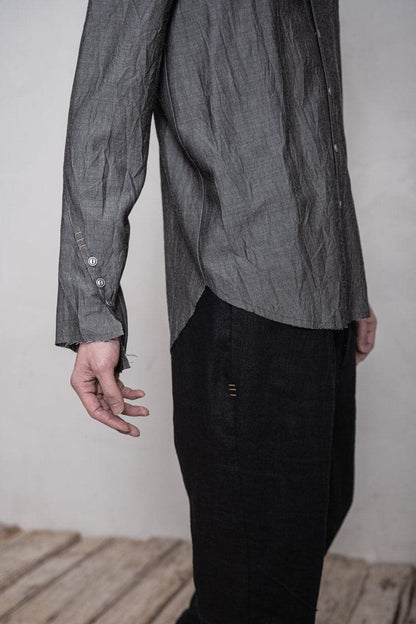 eigensinnig wien | Gruen | Außergewöhnliches Wollhemd für Herren in grau