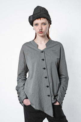 eigensinnig wien | Hadid | Oversize-Bluse für Damen aus Baumwolle in Hellgrau