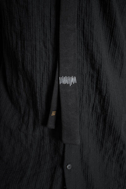 eigensinnig wien | Lilla | Schmale schwarze Krawatte aus japanischer Baumwolle