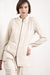 eigensinnig wien | Mayröcker | Sommerliche Damen Zipperjacke aus leichtem Leinen in beige