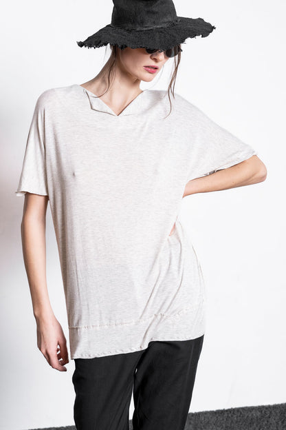eigensinnig wien | Michiko | Hochwertiges Damen T-Shirt aus feinem Bambus in Weiß