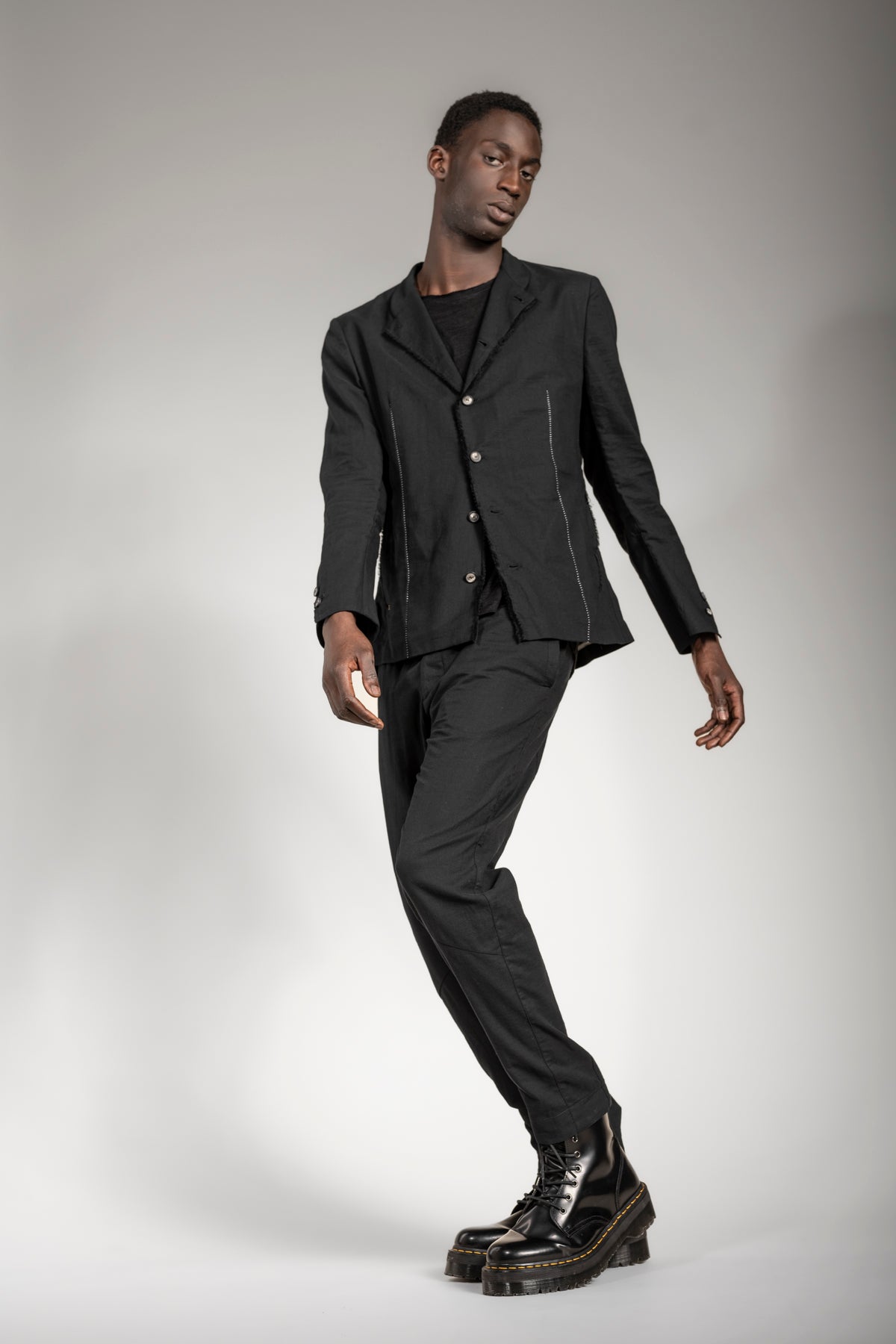 All black men's suit from high-quality cotton