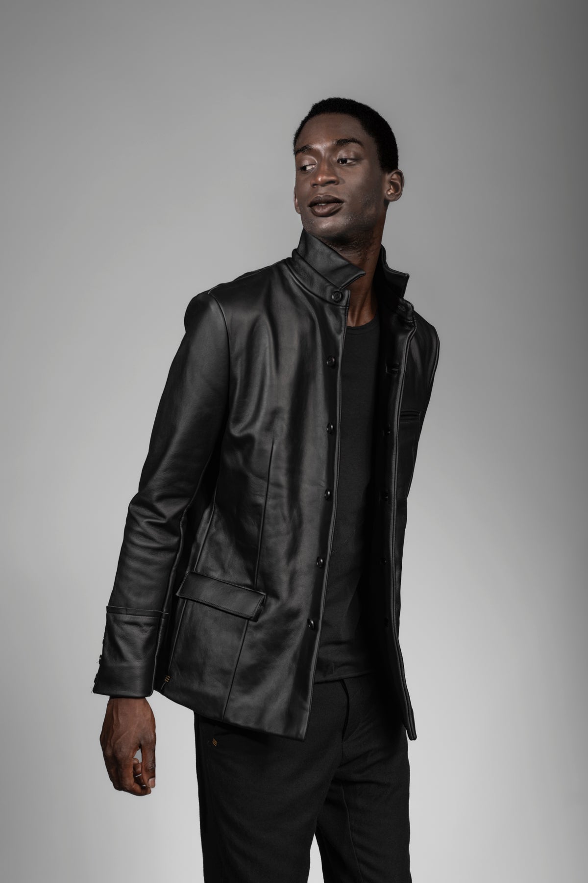 Black designer leather jacket for men eigensinnig wien