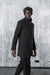 eigensinnig wien | Roquentin | Außergewöhnlicher Alpaka Mantel mit Stehkragen in Schwarz