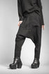 eigensinnig wien | Russell | Schwarze Designer Woll-Cropped Drop Crotch Pants