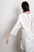 eigensinnig wien | Sartre | Elegante Damenbluse mit Kimono Ärmeln aus Seide in weiß