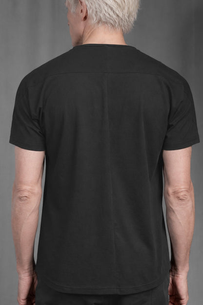 eigensinnig wien | Simandl | Schwarzes, Minimalistisches Designer T-Shirt aus feiner Baumwolle