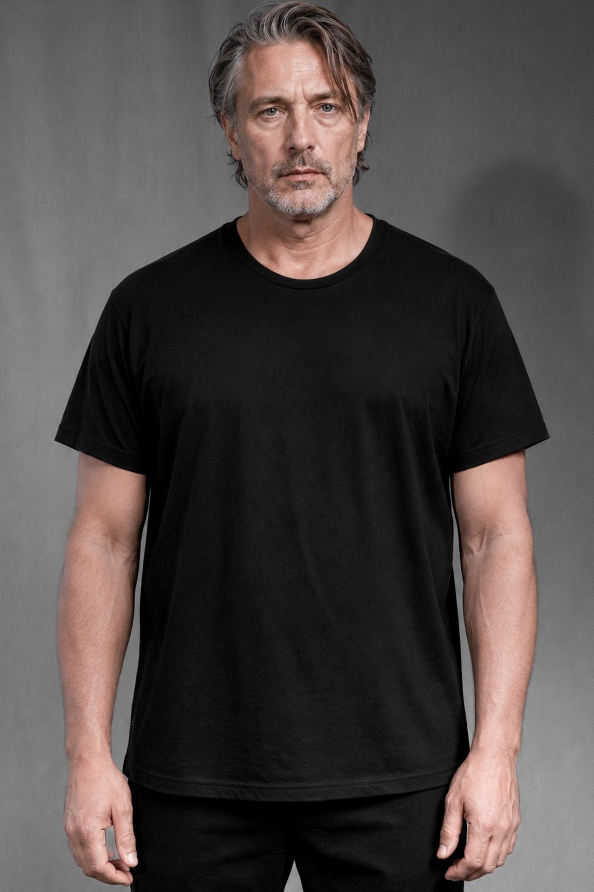 eigensinnig wien | Simandl | Schwarzes, Minimalistisches Designer T-Shirt aus feiner Baumwolle