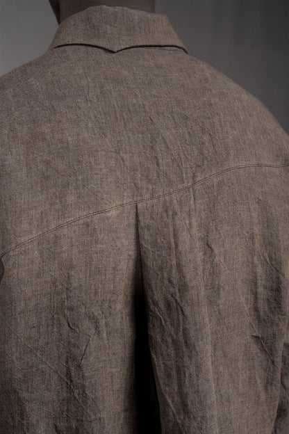 eigensinnig wien | Thoreau | Designer Leinen-Overshirt mit dekonstruierter Silhouette