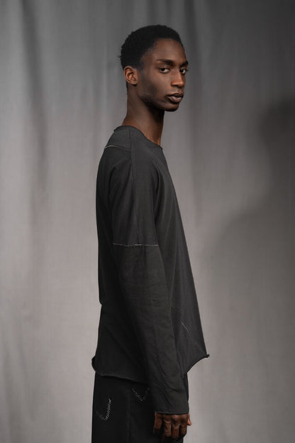 eigensinnig wien | Tolstoi | Dünner, schwarzer Designer Herren-Pullover aus Baumwolle