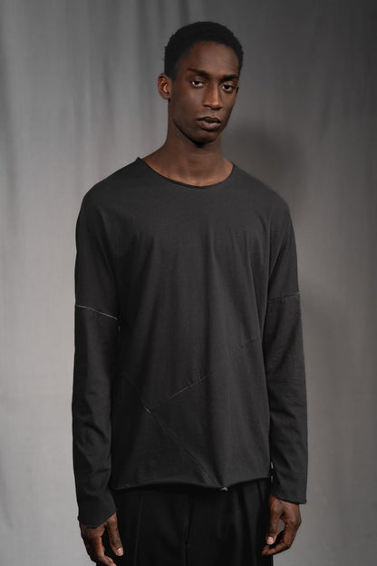 eigensinnig wien | Tolstoi | Dünner, schwarzer Designer Herren-Pullover aus Baumwolle