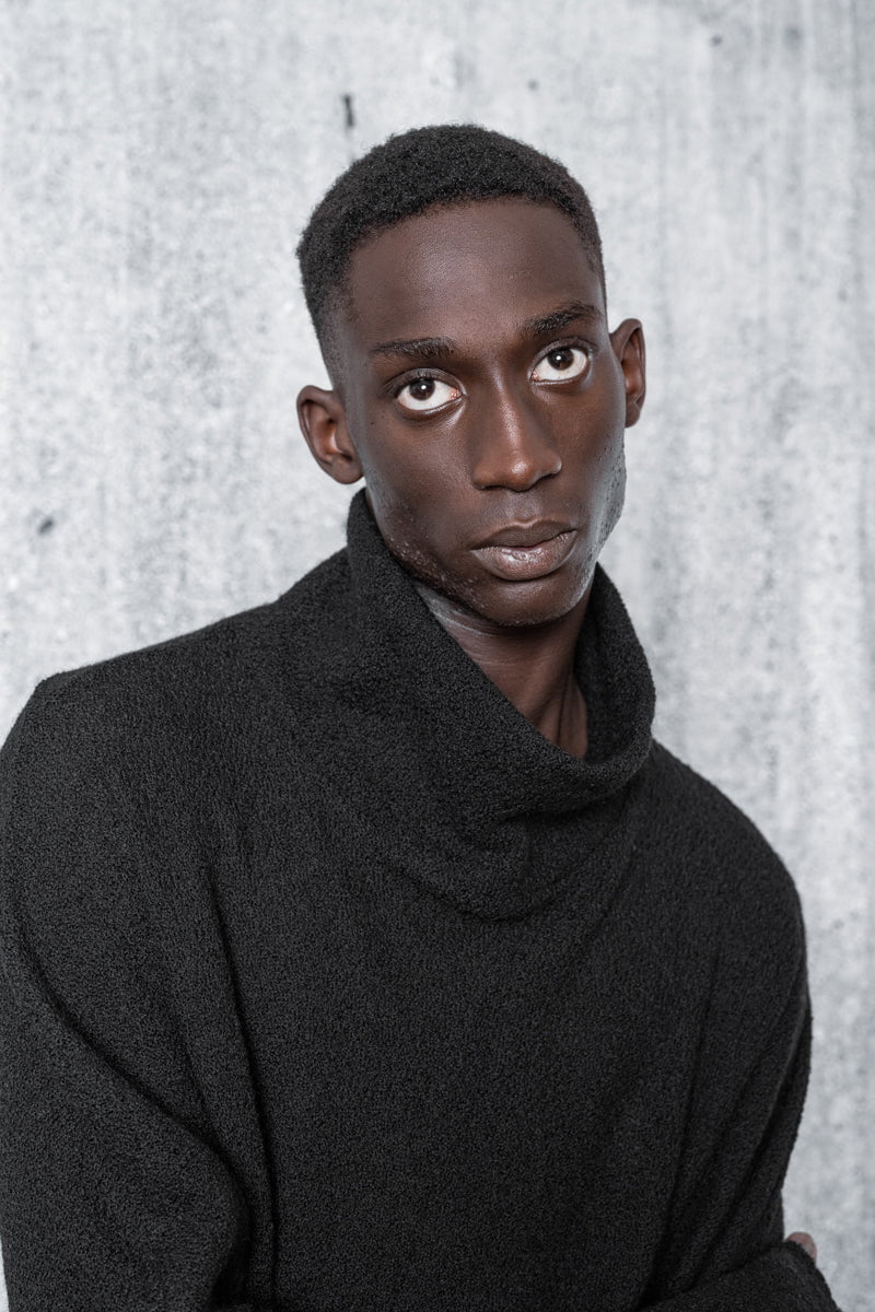 Sweater Dünner Schwarzer Pullover Herren Turtle Neck