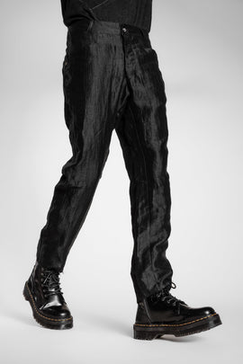 eigensinnig wien | Veblen | Hochwertige, schwarze Leinenhose für Herren in Slim Fit