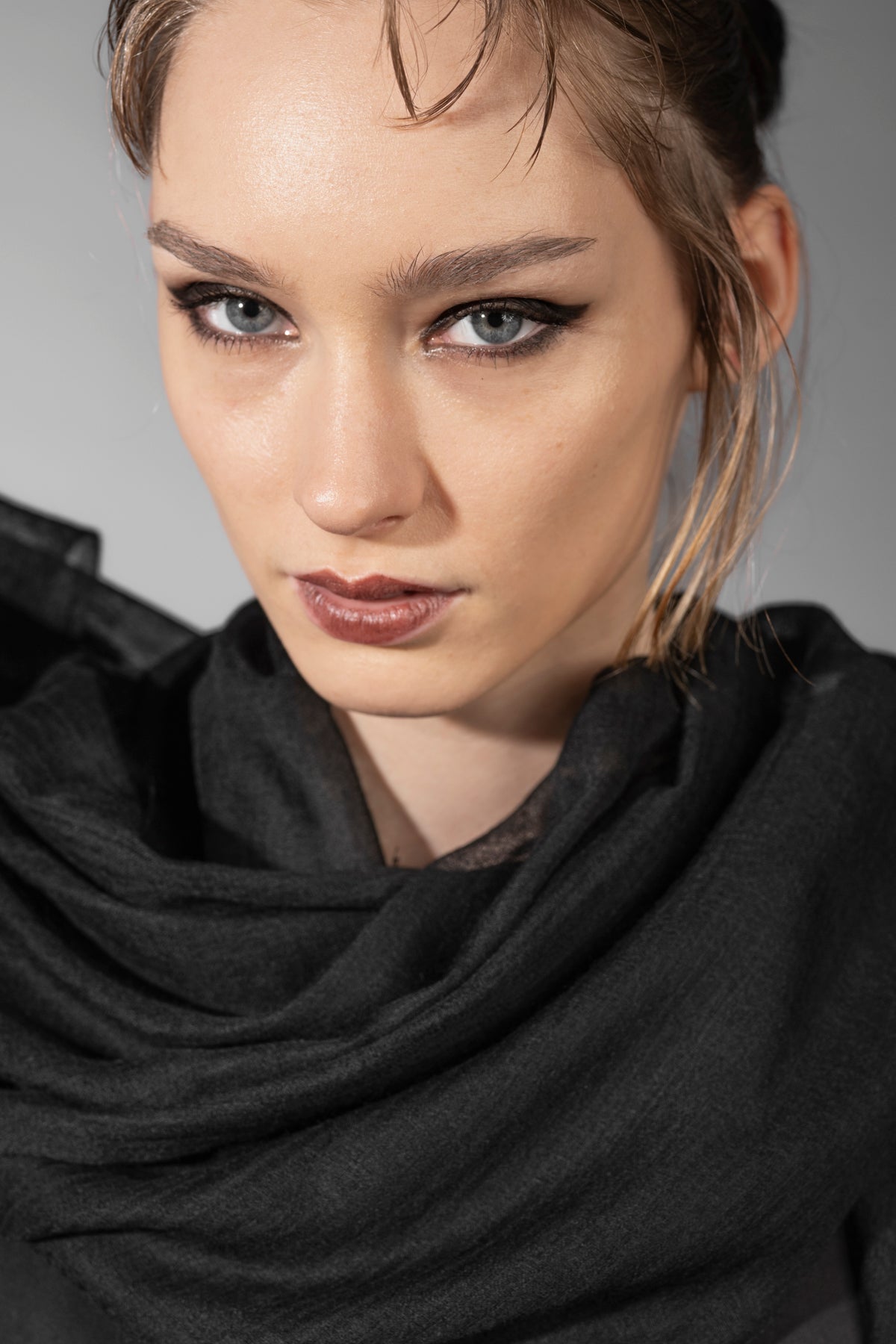 Black designer scarf with fringes