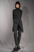 eigensinnig wien | YlaKil | Schwarzer Avantgarde Damenanzug mit Slim-Fit Hose aus leichter Baumwolle