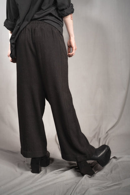 eigensinnig wien | Yoshida | Exklusive Japanische Hose aus Leinen in Schwarz