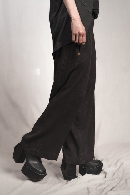 eigensinnig wien | Yoshida | Exklusive Japanische Hose aus Leinen in Schwarz