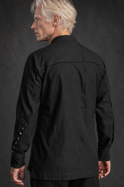eigensinnig wien | Zinken | Schwarzes Designer-Herrenhemd aus hochwertiger Baumwolle