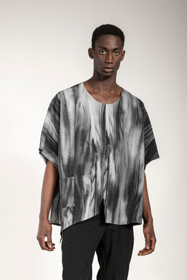 eigensinnig wien | Zizek | Extravagantes, asymmetrisches Designer Oversize T-Shirt in Grau