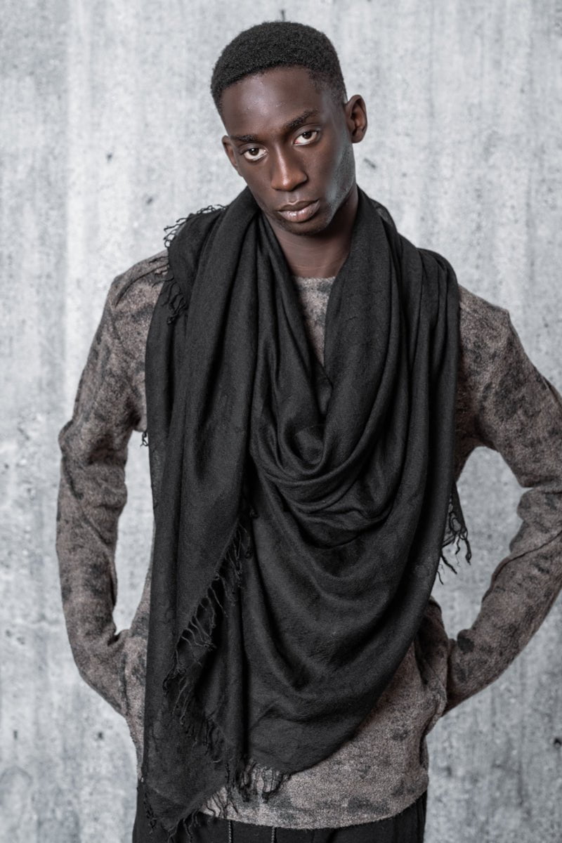 Cashmere-Silk black scarf in Sarti Faliero | Squared