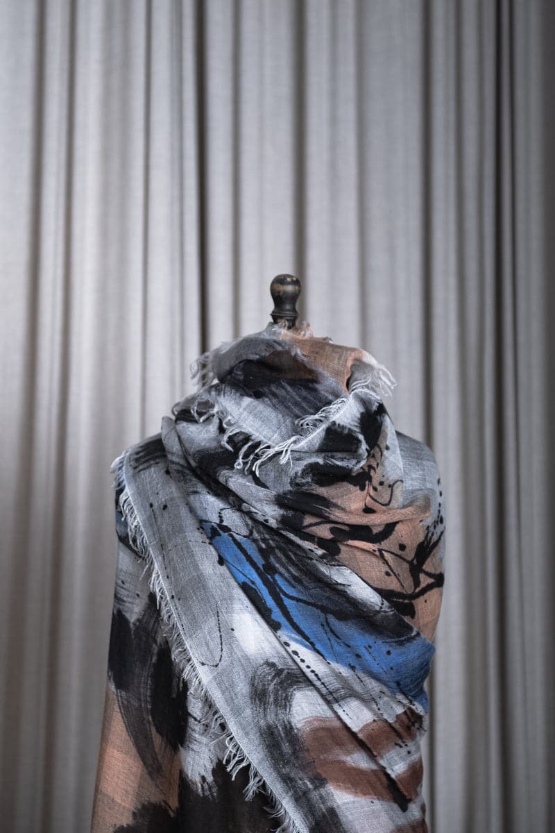 Silver Grey Silk Scarf