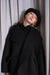 Forme d’Expression | Kimono Caban | DC038 | Außergewöhnliche Damen Winterjacke aus Wolle in schwarz/grau