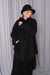 Forme d’Expression | Kimono Caban | DC038 | Außergewöhnliche Damen Winterjacke aus Wolle in schwarz/grau