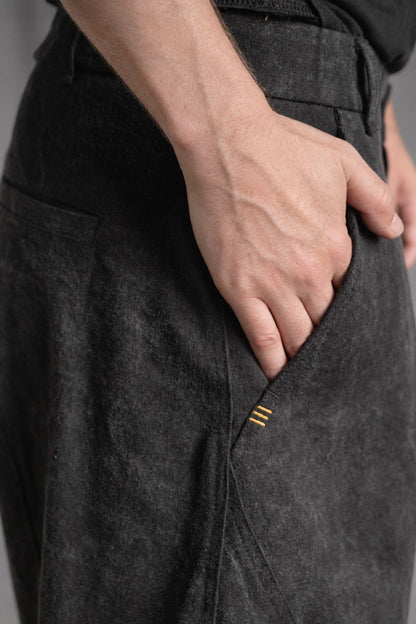 eigensinnig wien | Gassenhauer | Avantgardistische Designer Baggy Jeans aus Baumwolle in Dirty Grey