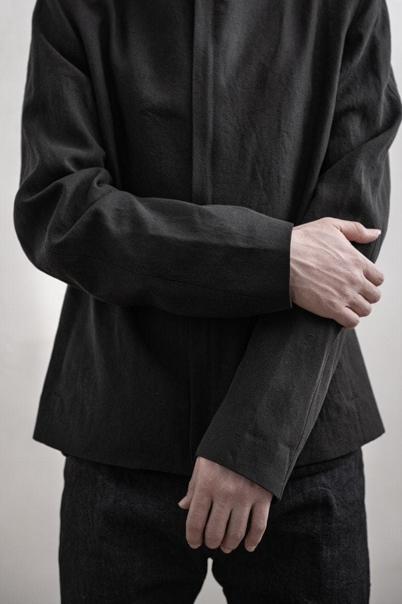 Hannibal | Elias | Minimalistische Herren Zipperjacke aus Leinen in schwarz