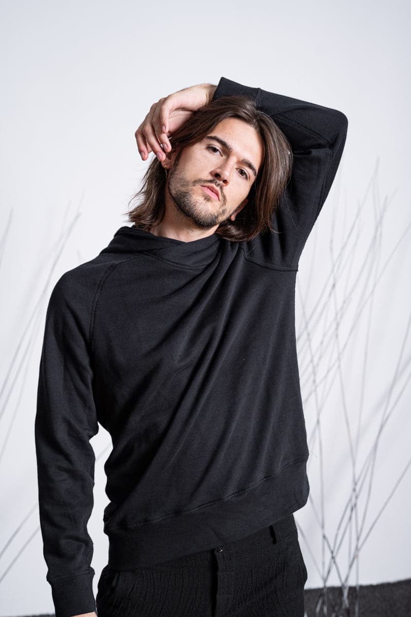 Hannibal | Felice | Weicher Sweatshirt Pullover mit Kapuze in schwarz