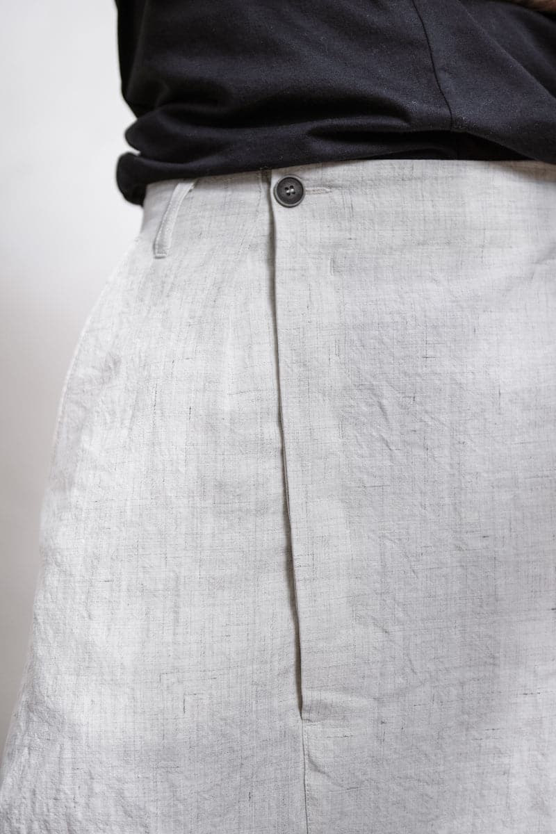 Hannibal | Hoger | Men\'s linen and cotton low crotch harem pants in wh