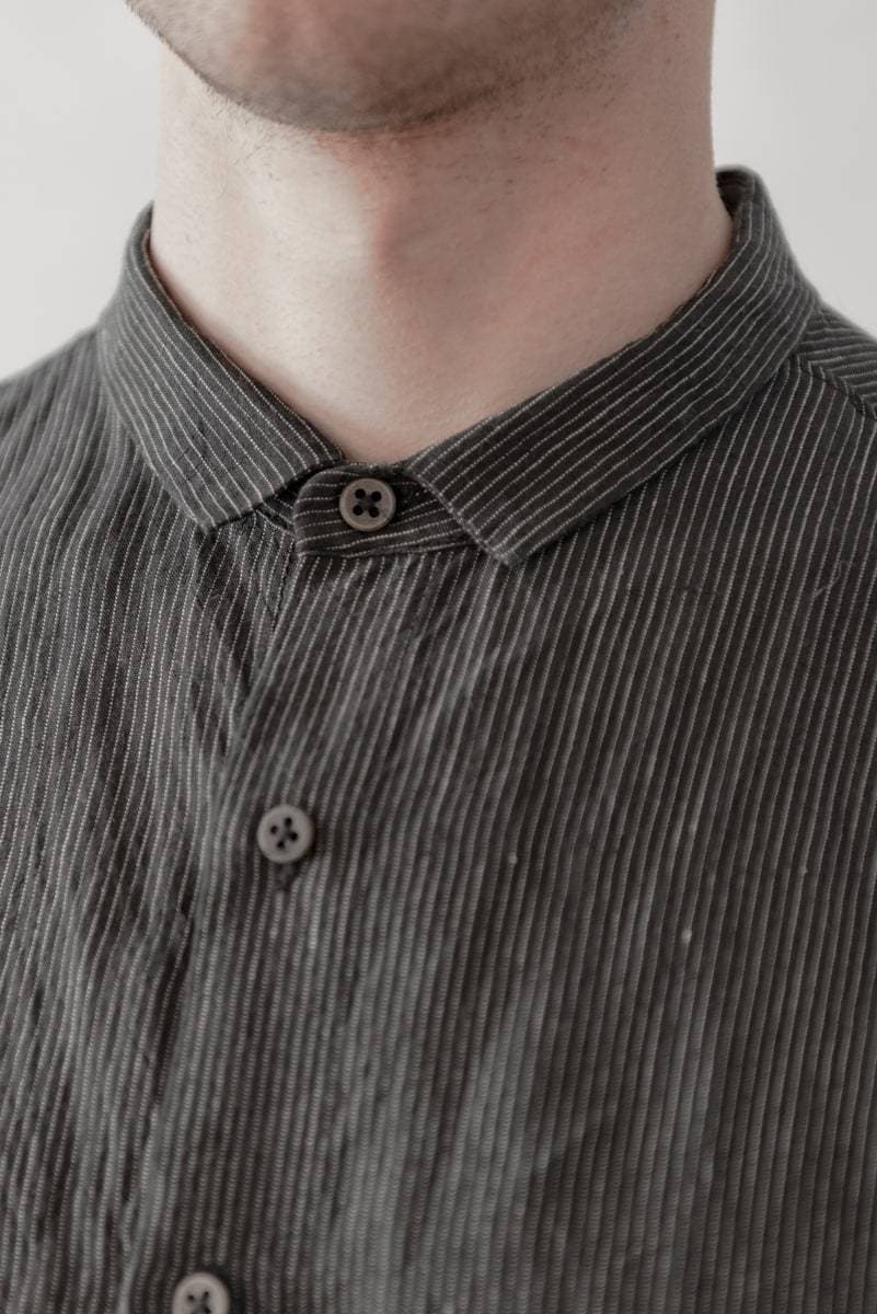 Hannibal | Juan | Ausgefallenes Herrenhemd mit Streifen aus Leinen in grau