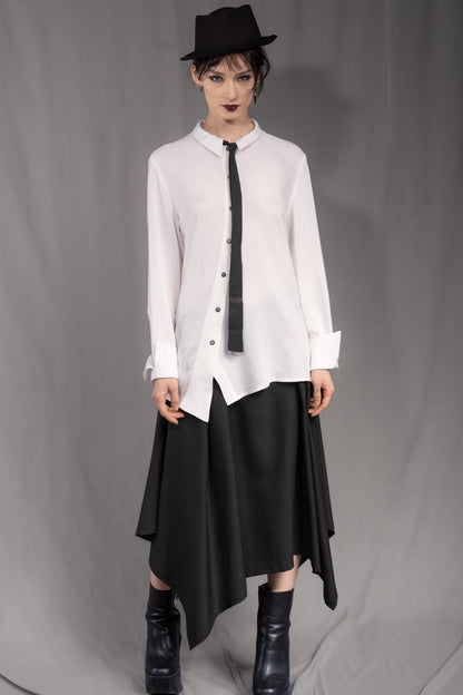 eigensinnig wien | Lilla | Schmale Designer-Krawatte aus reiner Baumwolle in Schwarz