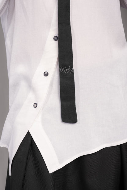 eigensinnig wien | Lilla | Schmale Designer-Krawatte aus reiner Baumwolle in Schwarz