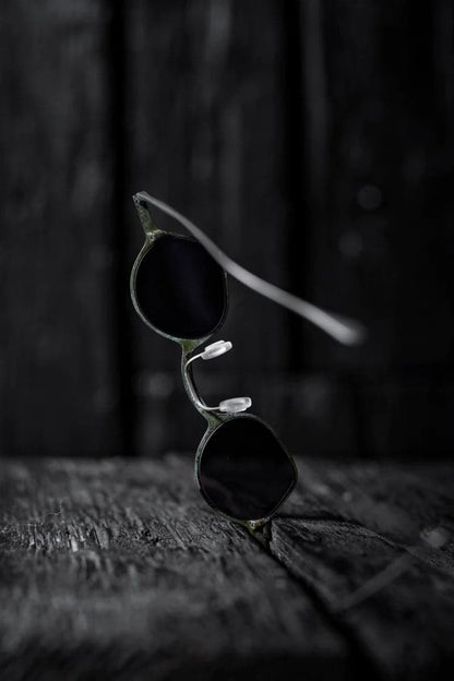 Rigards | RG1923CU | Extravagante Metall Sonnenbrille in ungewöhnlicher Form in Braun-Grün
