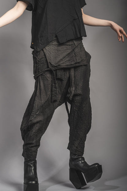 eigensinnig wien | Rilke | Extravagant Drop Crotch Jumpsuit in Gray Cotton