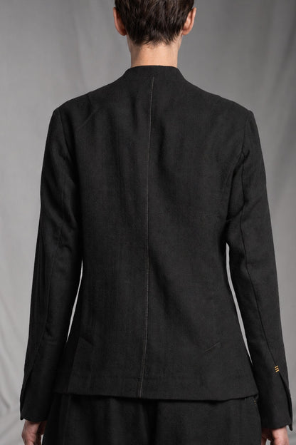 eigensinnig wien | Sontag | Unconventional Black Designer Women’s Jacket with Stand Collar in Italian Wool