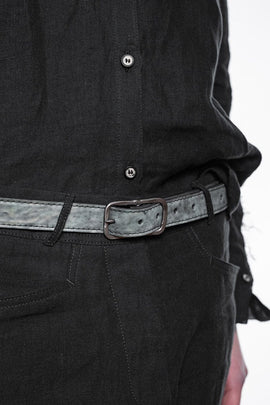 Tagliovivo | 25mm Rectangular Buckle Belt | Schmaler Ledergürtel in Grau