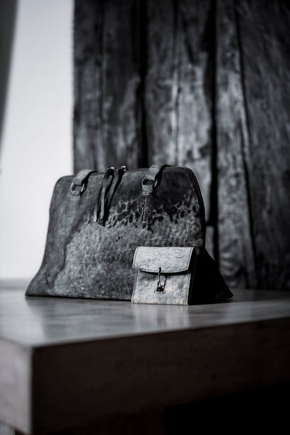 Tagliovivo | Bauletto | Designer Leder Damen Handtasche aus Leder in Grau