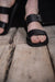 Tagliovivo | Buckle Sandal | Besondere Damen Sandalen aus Leder in schwarz