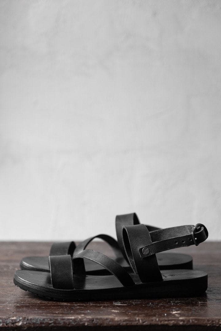 Tagliovivo | Buckle Sandal | Spezielle Herren Sandalen aus Leder in schwarz