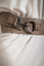 Tagliovivo | Hook & Ring Belt | Breiter Ledergürtel mit großer Schnalle in grau