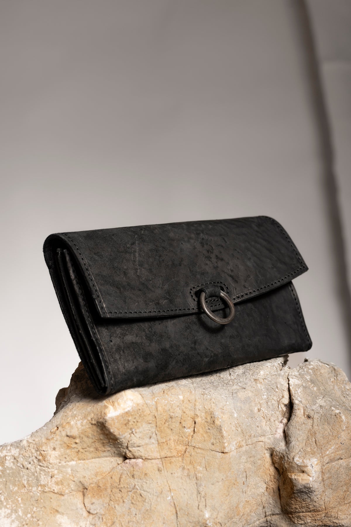Tagliovivo | Soffietto Wallet L | Designer Geldbörse für Damen aus Leder in Schwarz