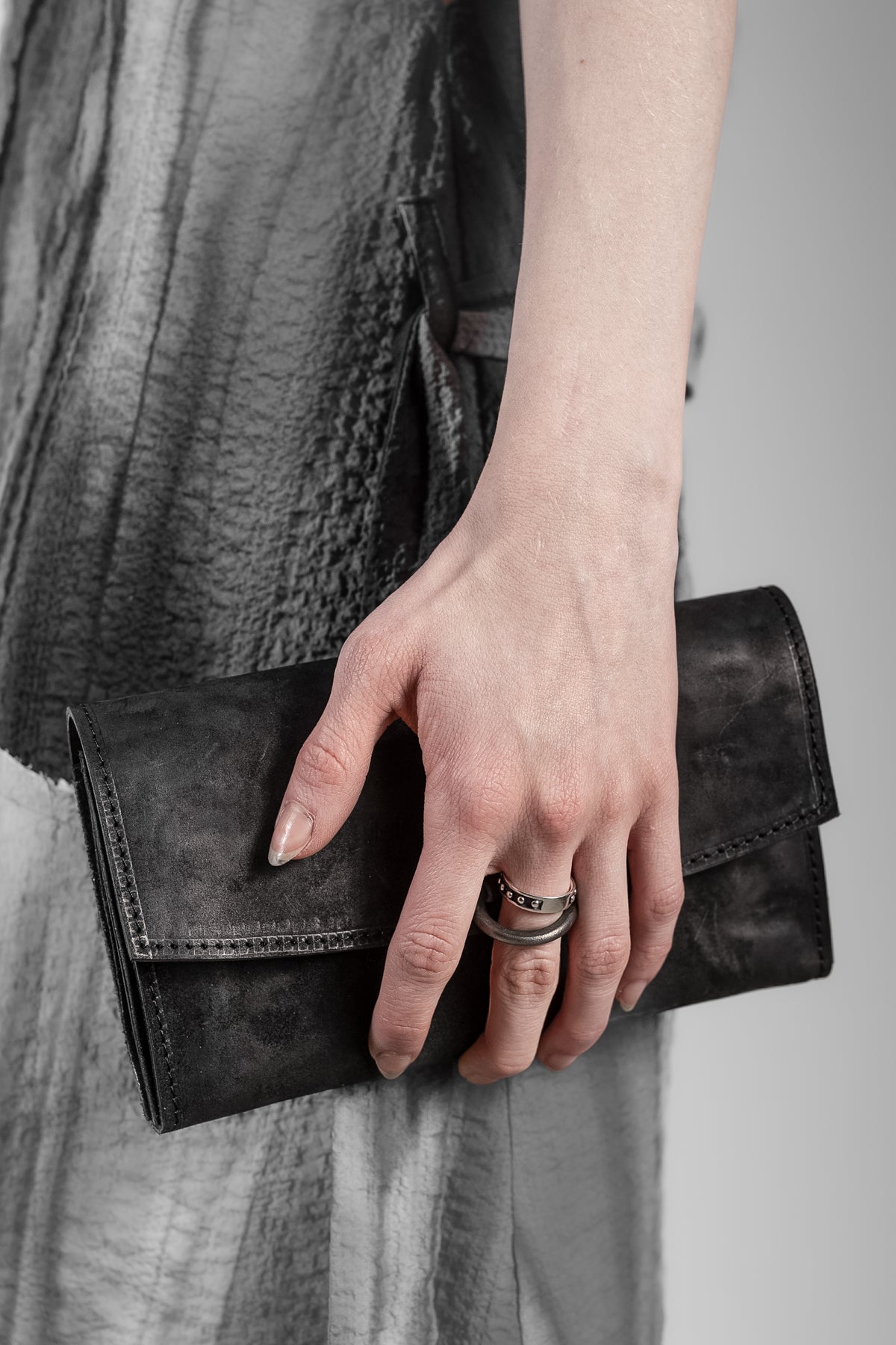Tagliovivo | Soffietto Wallet L | Designer Geldbörse für Damen aus Leder in Schwarz