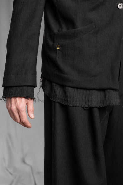 eigensinnig wien | Vincent | Extravagant Black Designer Blazer in Italian Luxury Wool by Faliero Sarti